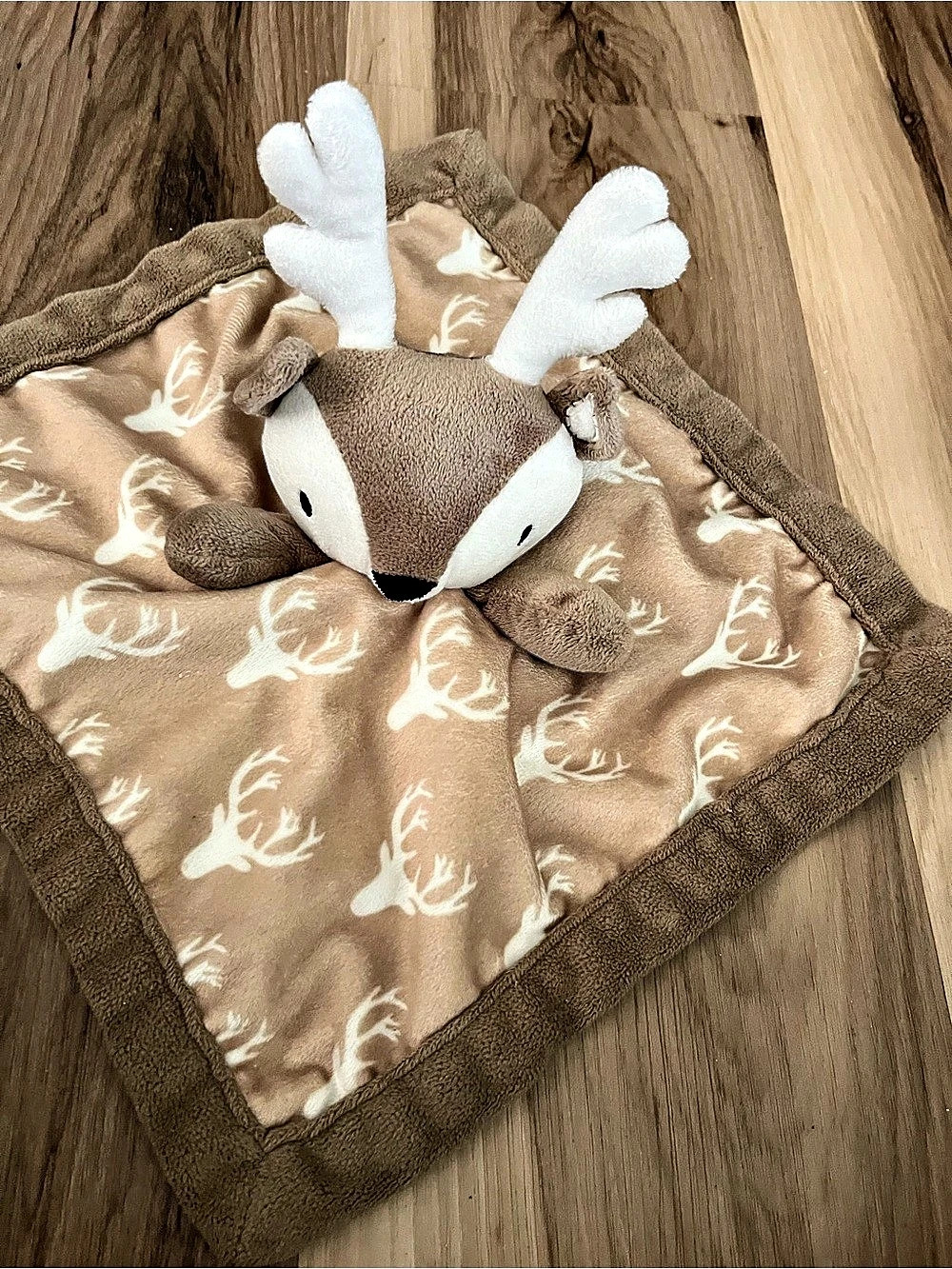 Carter's Deer Lovey Blanket in Brown & White Like New